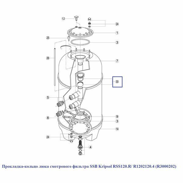 Прокладка-кольцо смотрового люка фильтра SSB Kripsol RSS120.R/ R1202120.4 (R3000202) 15895 фото