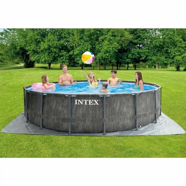 Каркасний басейн Intex 26742 GREYWOOD (457х122 см) з картриджним фільтром, драбиною та тентом 31420 фото