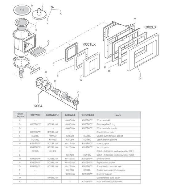 Скиммер Kokido Olimpic K001WBX/LX/W Standard универсальный (белый) 12600 фото