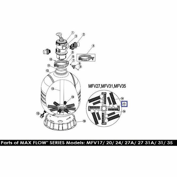 Дюзова коробка для фільтрів Emaux MFV27/31/35 (89012516) 7432 фото