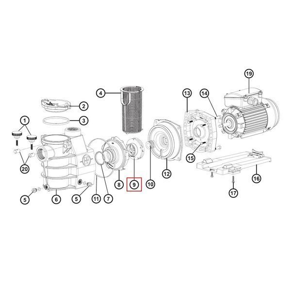 Крильчатка для насосів Hayward Max-Flo/PowerLine Plus 0.75 НР (SPX1608CEX) 5857 фото
