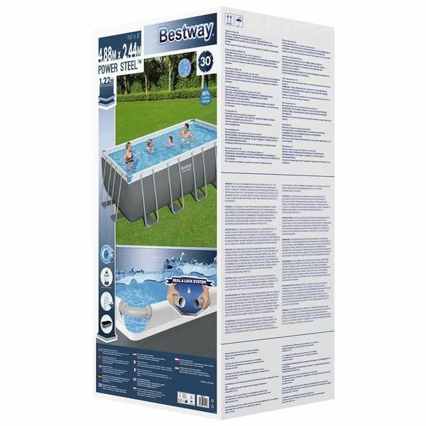 Каркасный бассейн Bestway 56671 (488х244х122 см) с песочным фильтром, лестницей и тентом 18201 фото