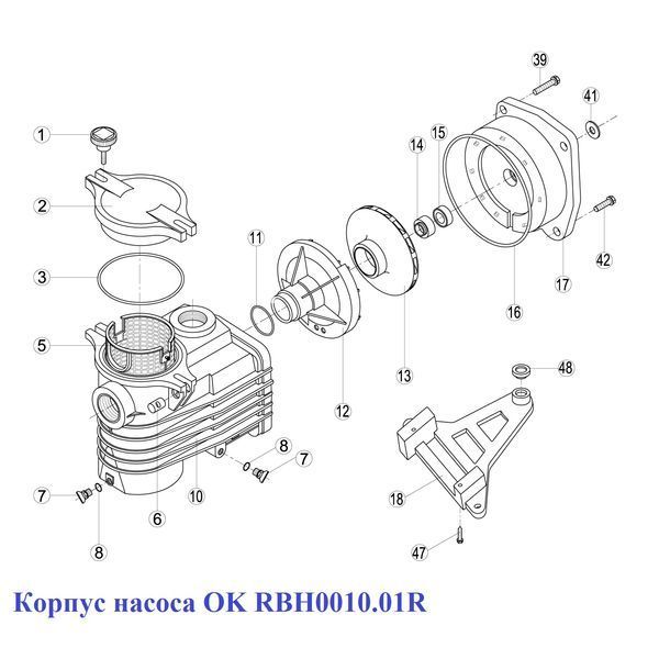 Корпус насоса OK RBH0010.01R 15654 фото