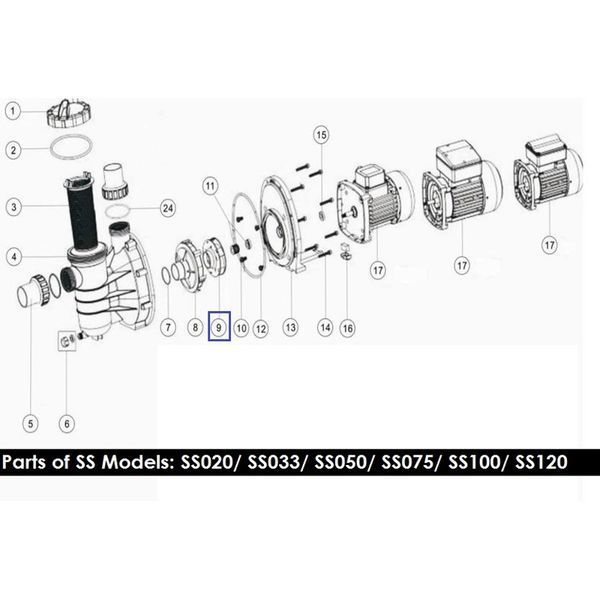 Крильчатка для насоса Emaux SD020/SS020 01311015 11856 фото