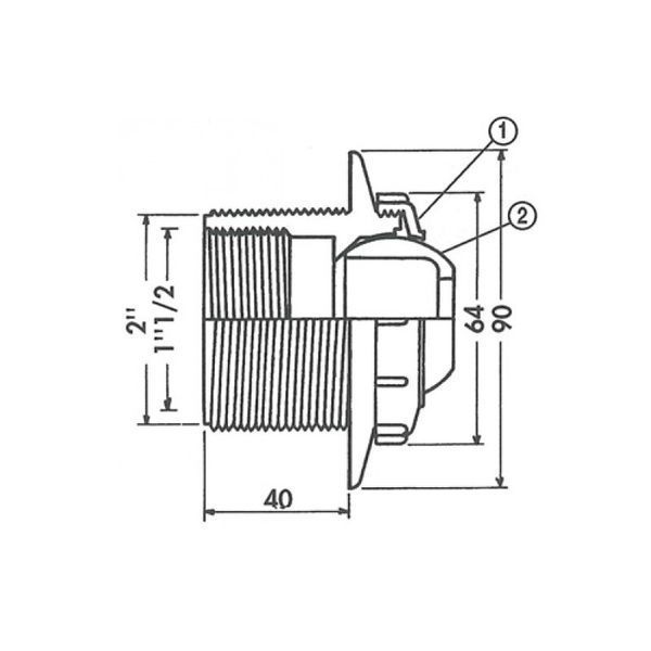 Форсунка стеновая Hayward 3310 2"/1&frac12;" под бетон 24463 фото