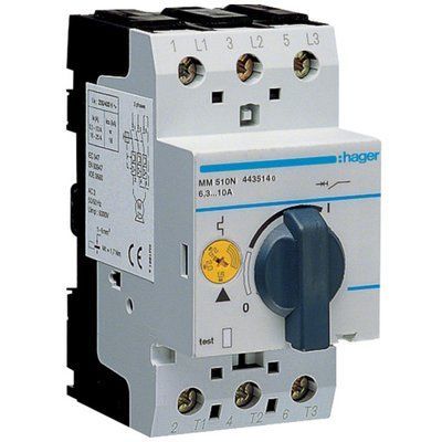 Автоматический выключатель для защиты двигателя Hager MM510N I=6.0-10.0А 28260 фото