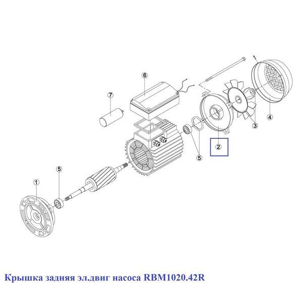 Крышка задняя эл.двиг насоса KA/KAP 250-450 (MEC-90) 7304.A/ RBM1020.42R/ RMOT0002.04R 15917 фото