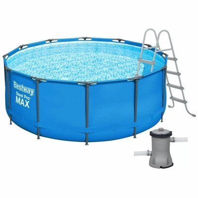 Каркасный бассейн Bestway 15427 (366х133 см) с картриджным фильтром и лестницей 18384 фото