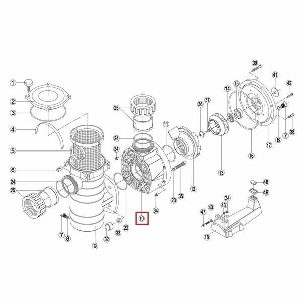 Корпус насоса Kripsol KAN/KT, Fiberpool BCP500-1250 (RPUM0010.08R) 16719 фото