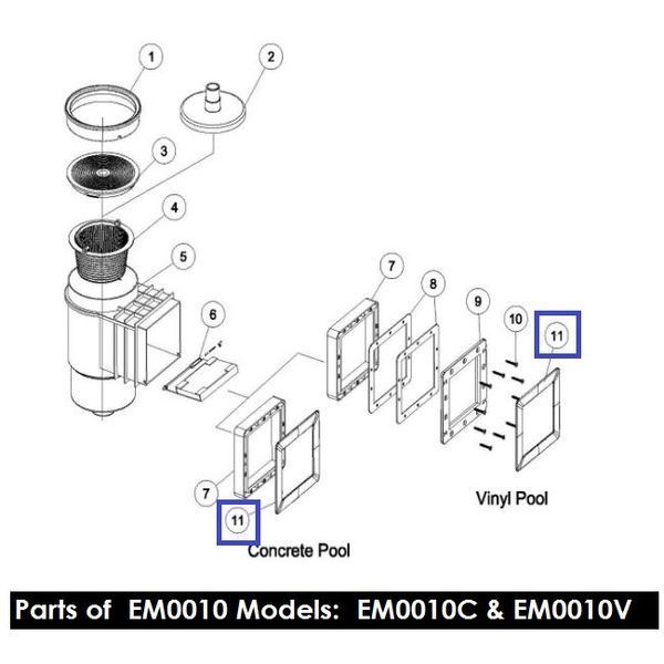 Лицьова рамка скімера EMAUX Standard EM0010 01051049 11924 фото