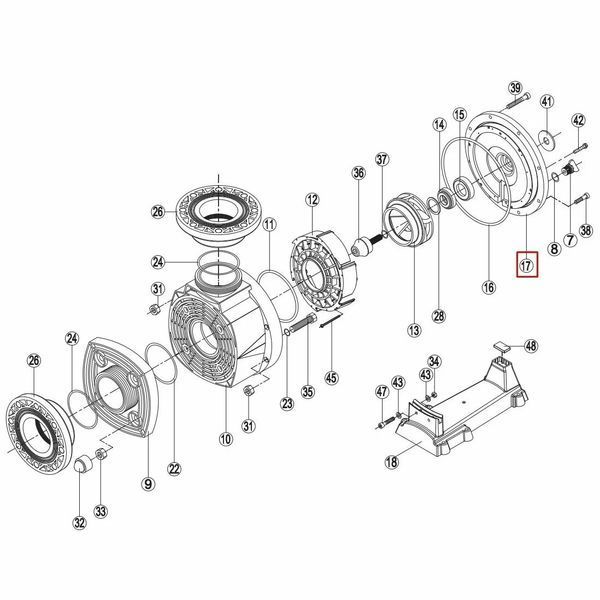 Фланец насоса Hayward HCP KAL RPUM0017.06R/RBH0008.05R 20965 фото