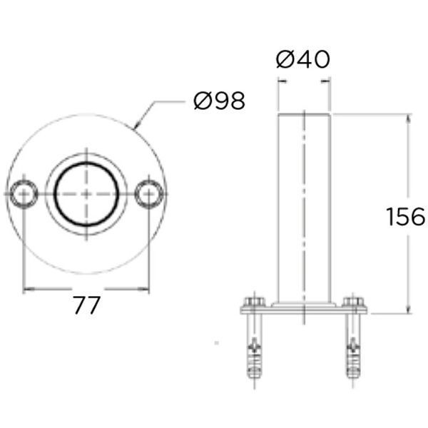 Анкерные фланцы Flexinox для лестниц (43 мм, к-т) 6046 фото