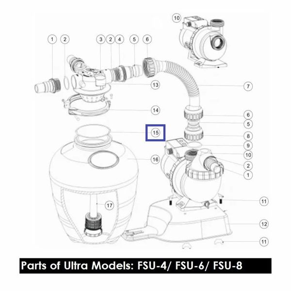 Резиновая прокладка 02010045 под 4-поз кран для фильтра Emaux FSU 17003 фото