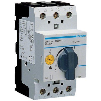 Автоматический выключатель для защиты двигателя Hager MM514N I=25.0-32.0А 28264 фото
