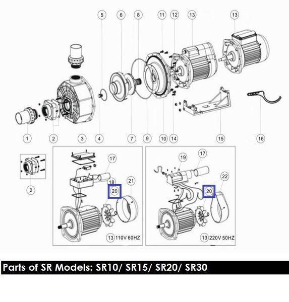 Крыльчатка вентилятора насоса Emaux SC/SR/SB 10-15 01031007 5095 фото