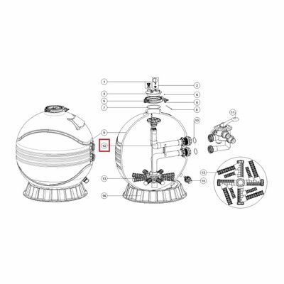 Дифузор для фільтра Emaux MFS35 (89012619) 22040 фото