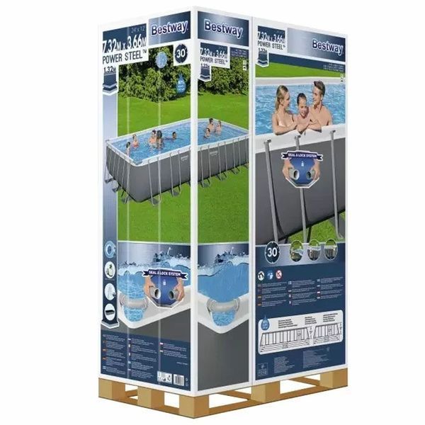 Каркасный бассейн Bestway 56475 (732х366х132 см) с песочным фильтром, лестницей и тентом 6894 фото
