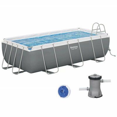 Каркасный прямоугольный бассейн Bestway 56441 (404х201х100 см) с картриджным фильтром и лестницей 16459 фото