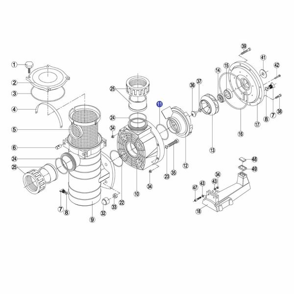 Резиновый уплотнитель для диффузора насоса КА/КАР 250-550 (RBH0012.03R) RKA110.A 15227 фото