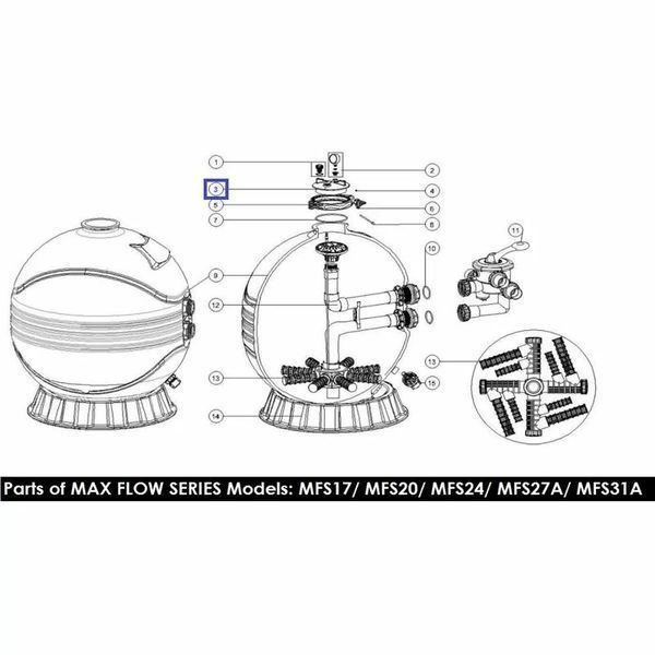 Кришка для фільтра Emaux MFS/SP 01201022 7436 фото
