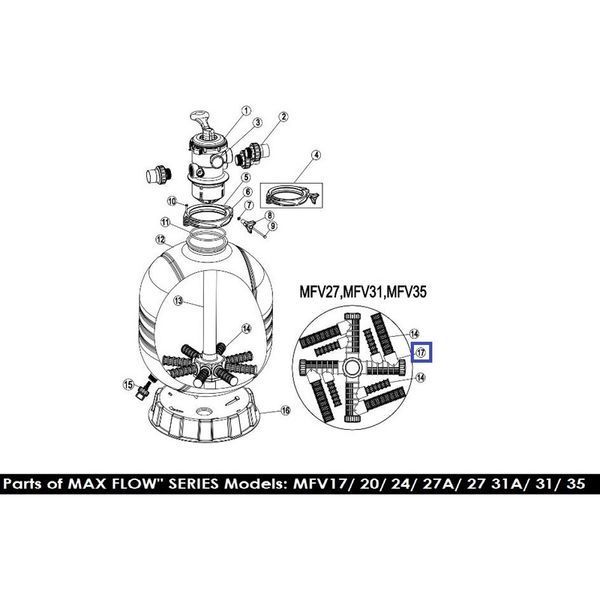 Дюзова коробка для фільтрів Emaux MFV27/31/35 (89012516) 7432 фото