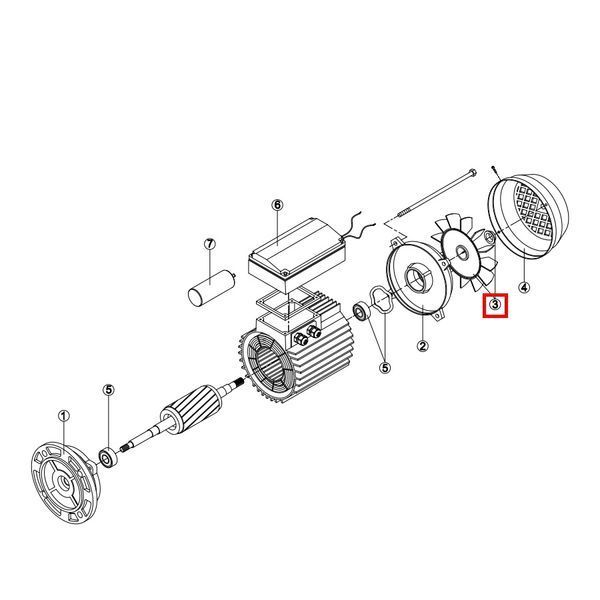 Вентилятор ел.двигуна для насоса KAP/KA/KAN/KT/BC/BCP MEC100 M2 (RMOT0003.05R) 15237 фото