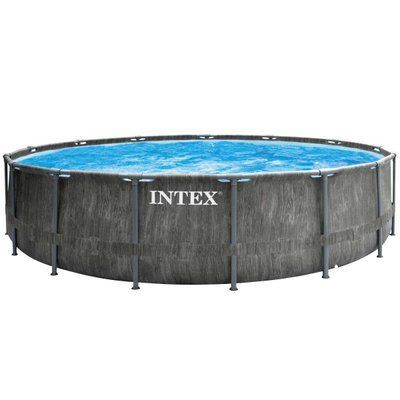 Каркасный бассейн Intex 26742 GREYWOOD (457х122 см) с картриджным фильтром, лестницей и тентом 31420 фото