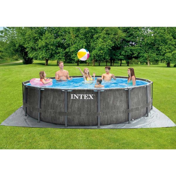 Каркасний басейн Intex 26742 GREYWOOD (457х122 см) з картриджним фільтром, драбиною та тентом 31420 фото