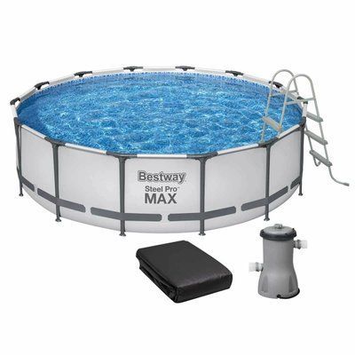 Каркасный&nbsp;бассейн&nbsp;Bestway&nbsp;56950&nbsp;(427х107 см) с картриджным фильтром, тентом и лестницей 22514 фото